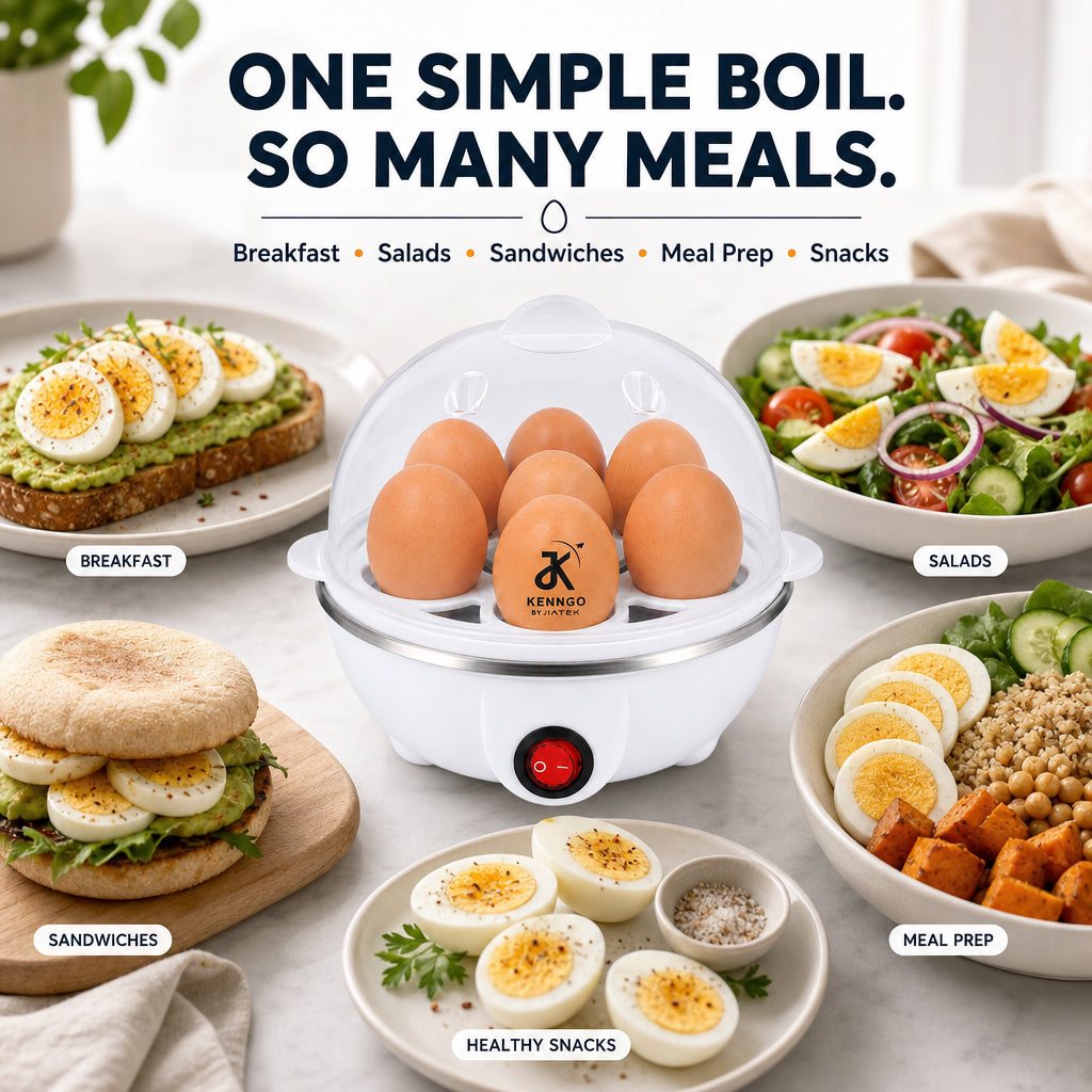 KENNGO Electric Egg Boiler for 7 Eggs – White