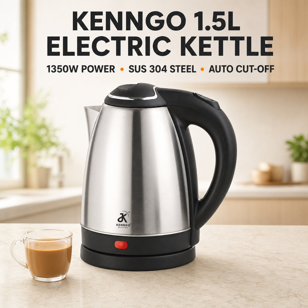 KENNGO 1.5 Litre Electric Kettle – Silver