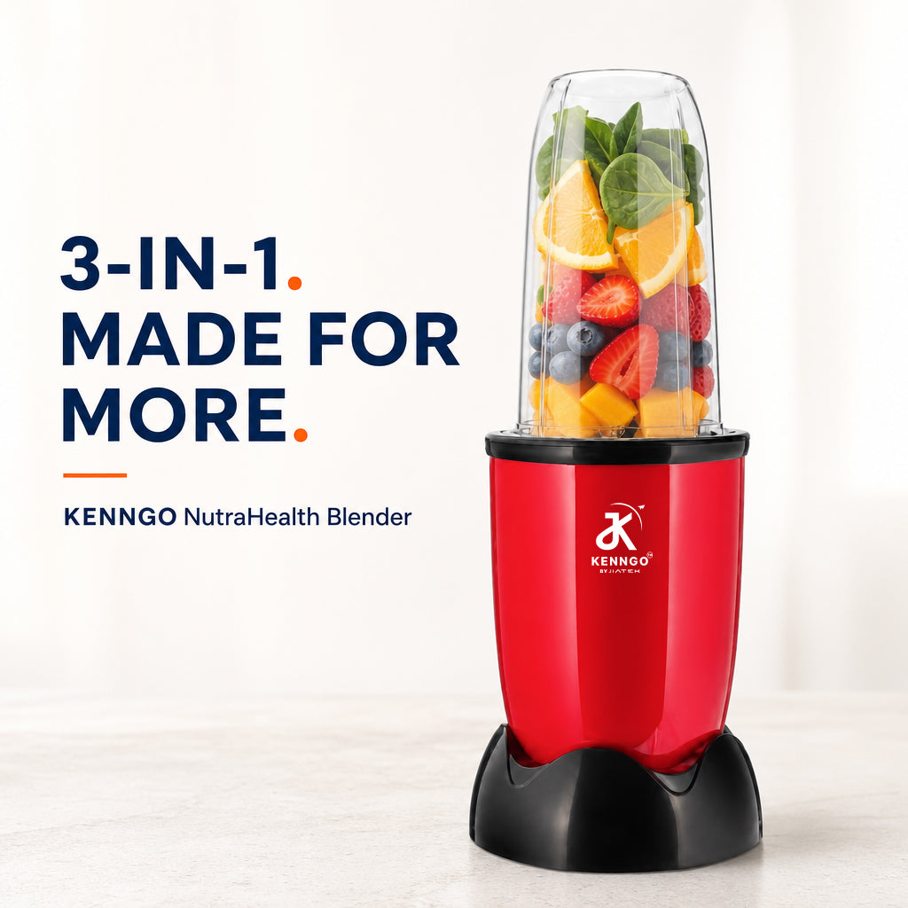 KENNGO NutraHealth 3-in-1 Blender – Maroon Red
