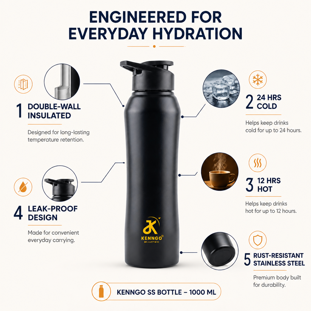 Steel Water Bottle – Black
