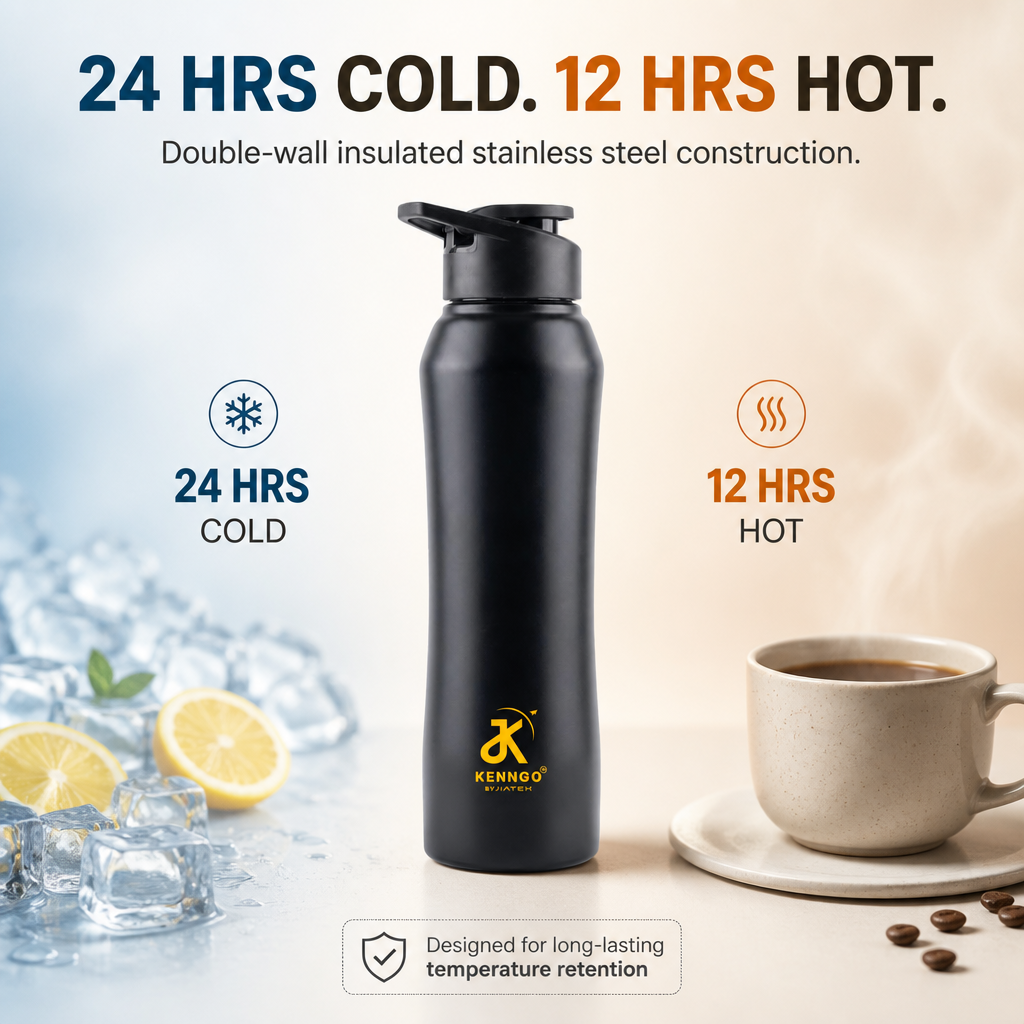 Steel Water Bottle – Black