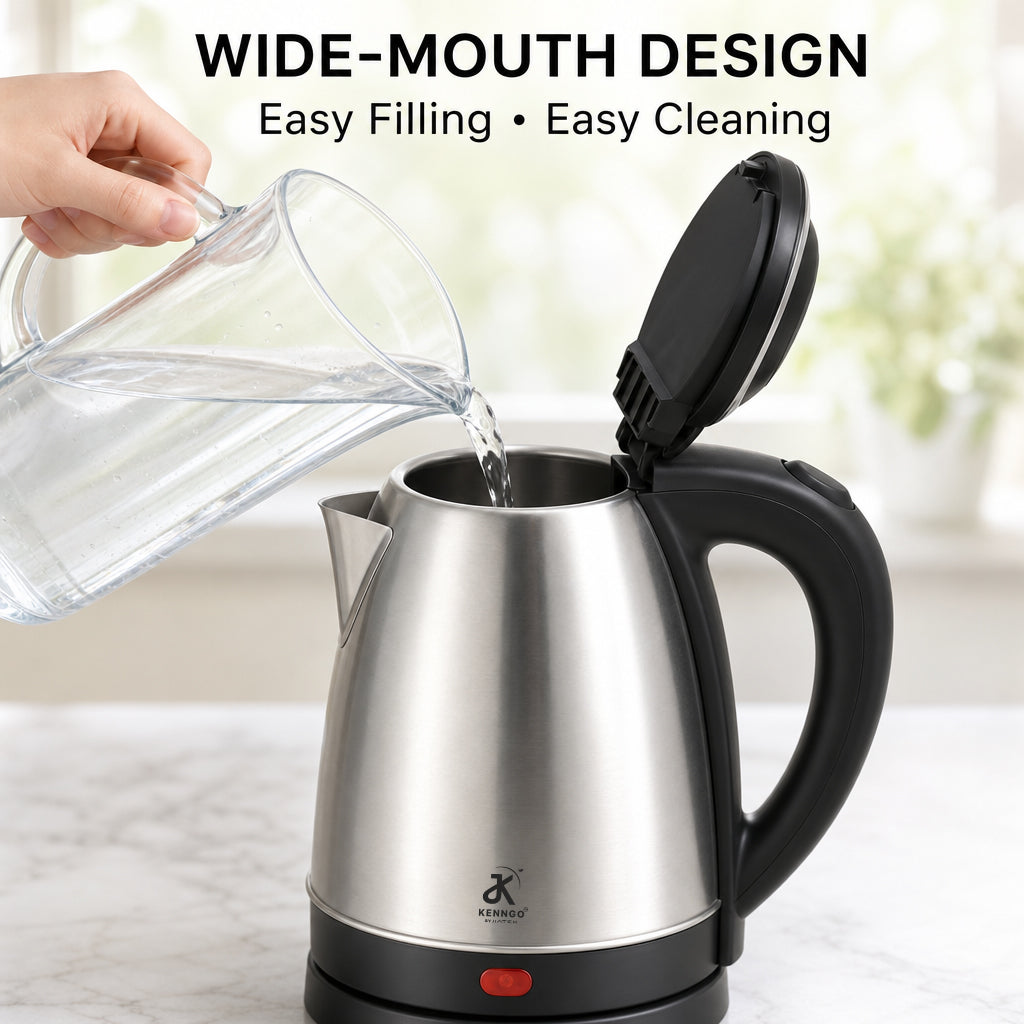 KENNGO 1.5 Litre Electric Kettle – Silver