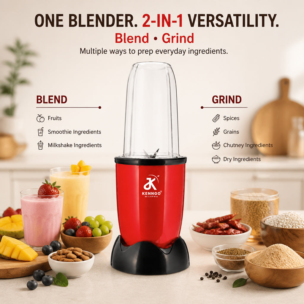 KENNGO NutraHealth 2-in-1 Blender – Maroon Red