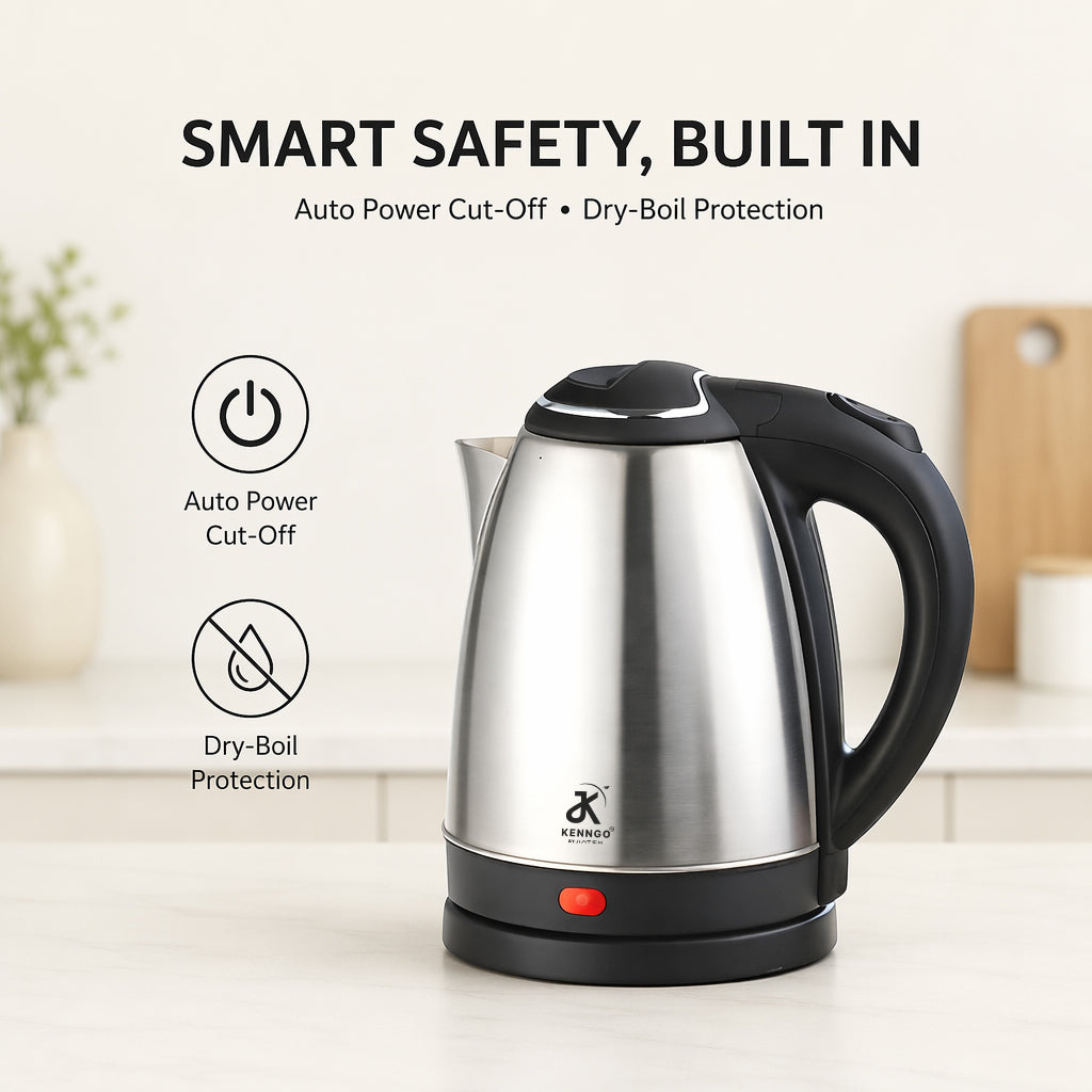 KENNGO 1.5 Litre Electric Kettle – Silver