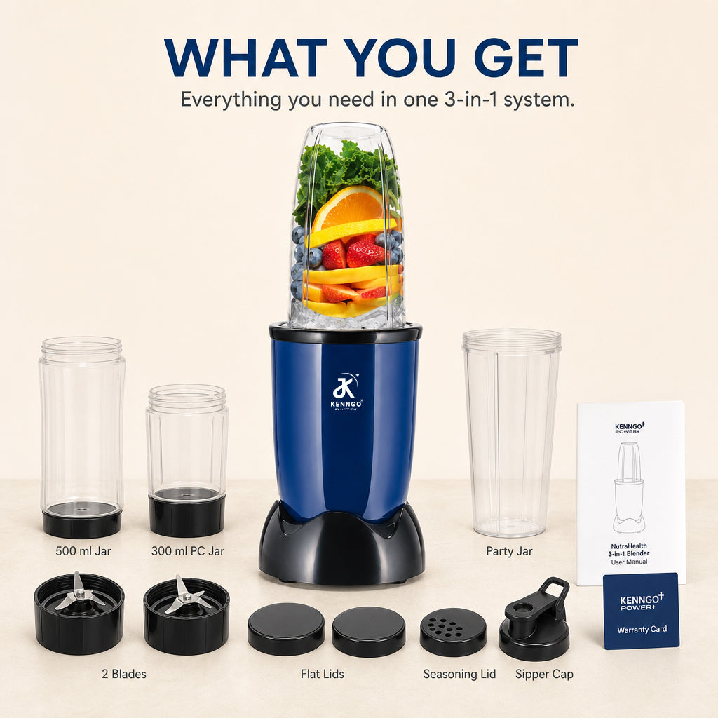 KENNGO NutraHealth 3-in-1 Blender – Blue