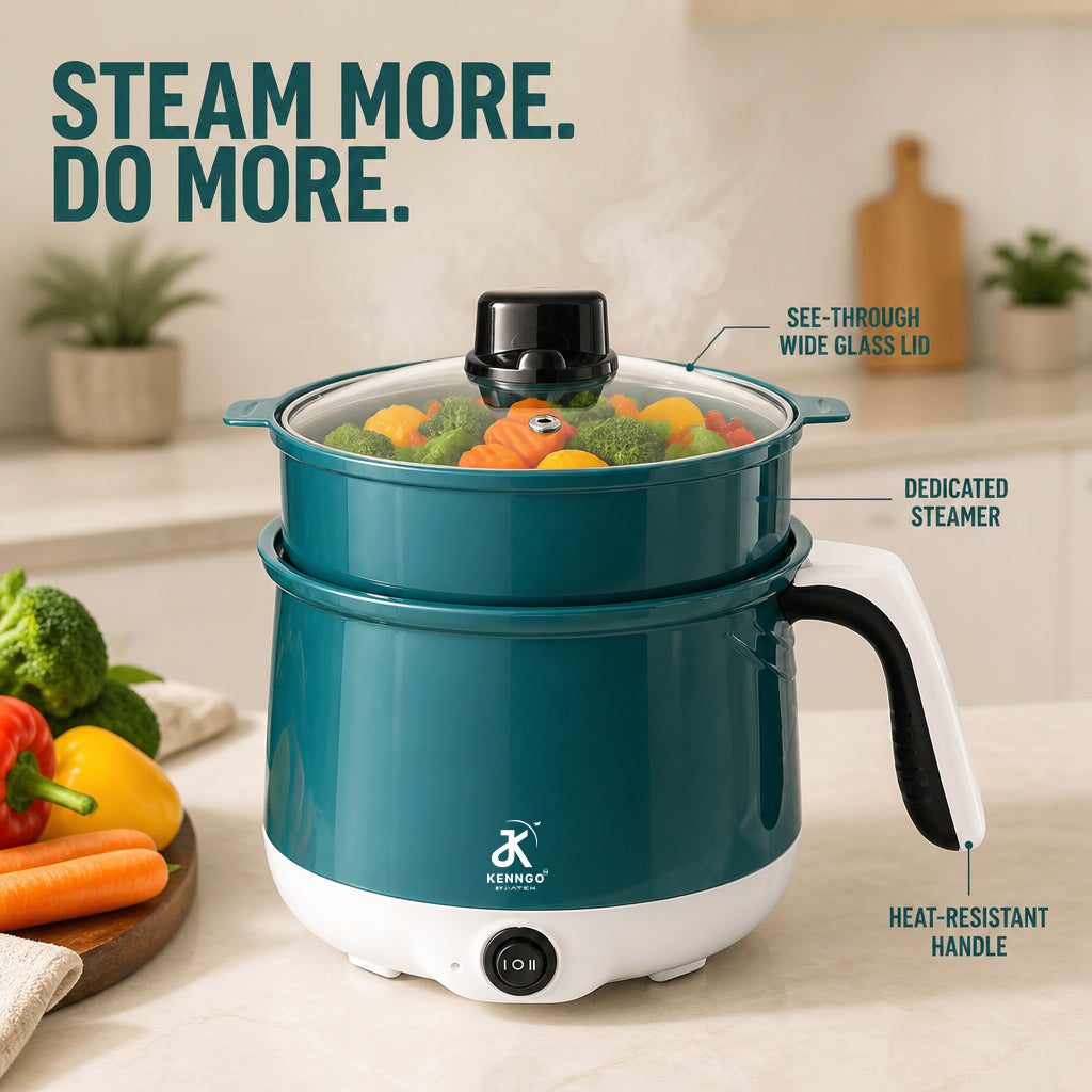 KENNGO 1.8 Litre Electric Multi-Cook Kettle – Green