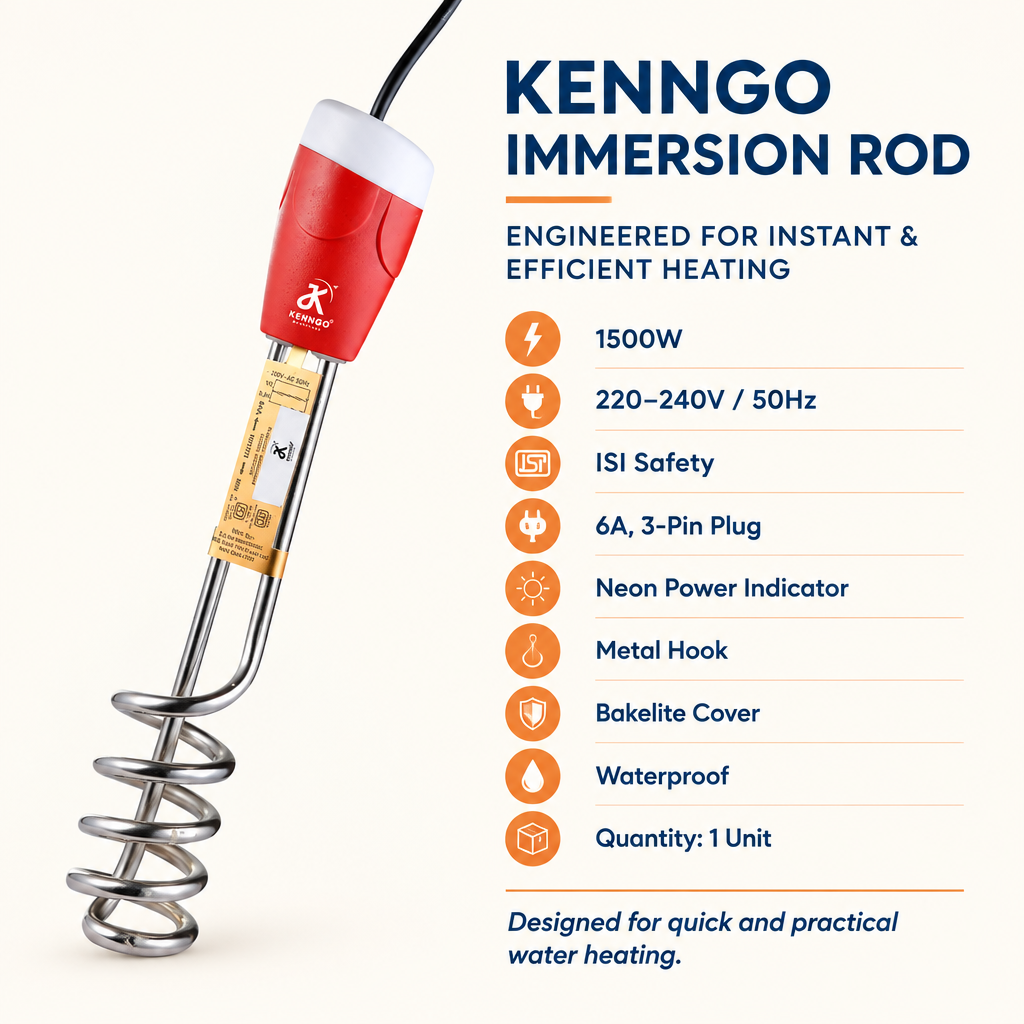 KENNGO 1500W Immersion Rod | Quick Water Heater