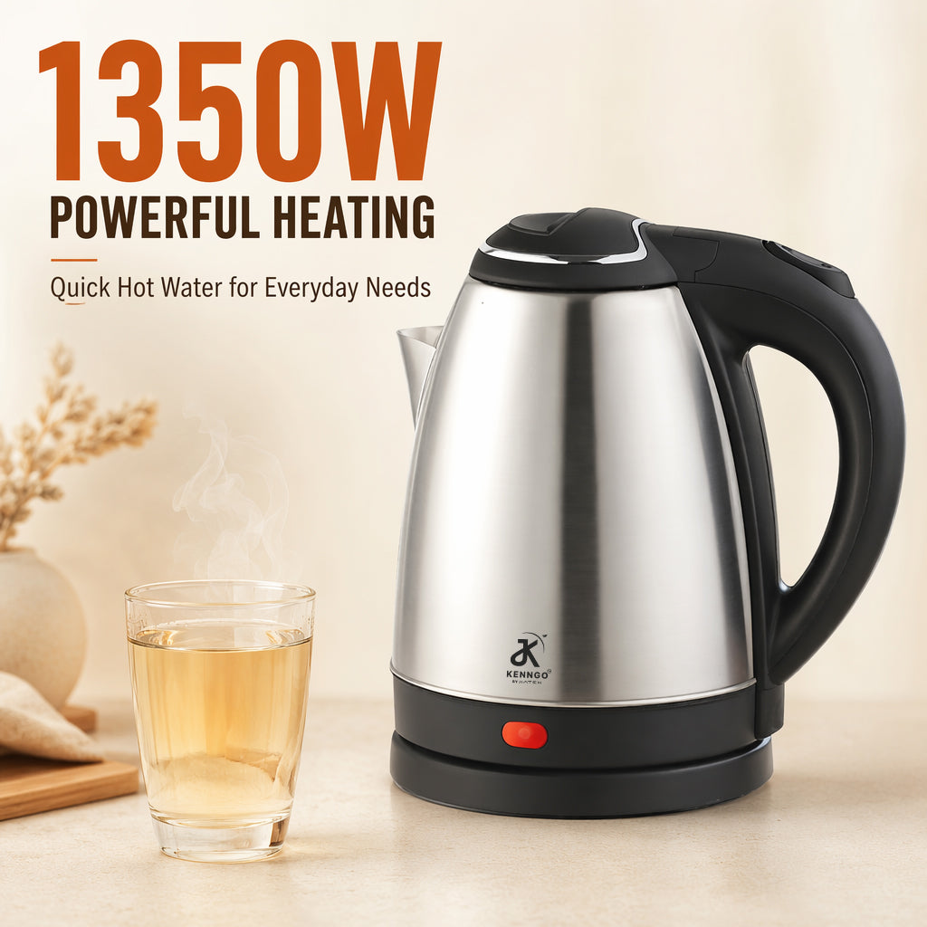 KENNGO 1.5 Litre Electric Kettle – Silver
