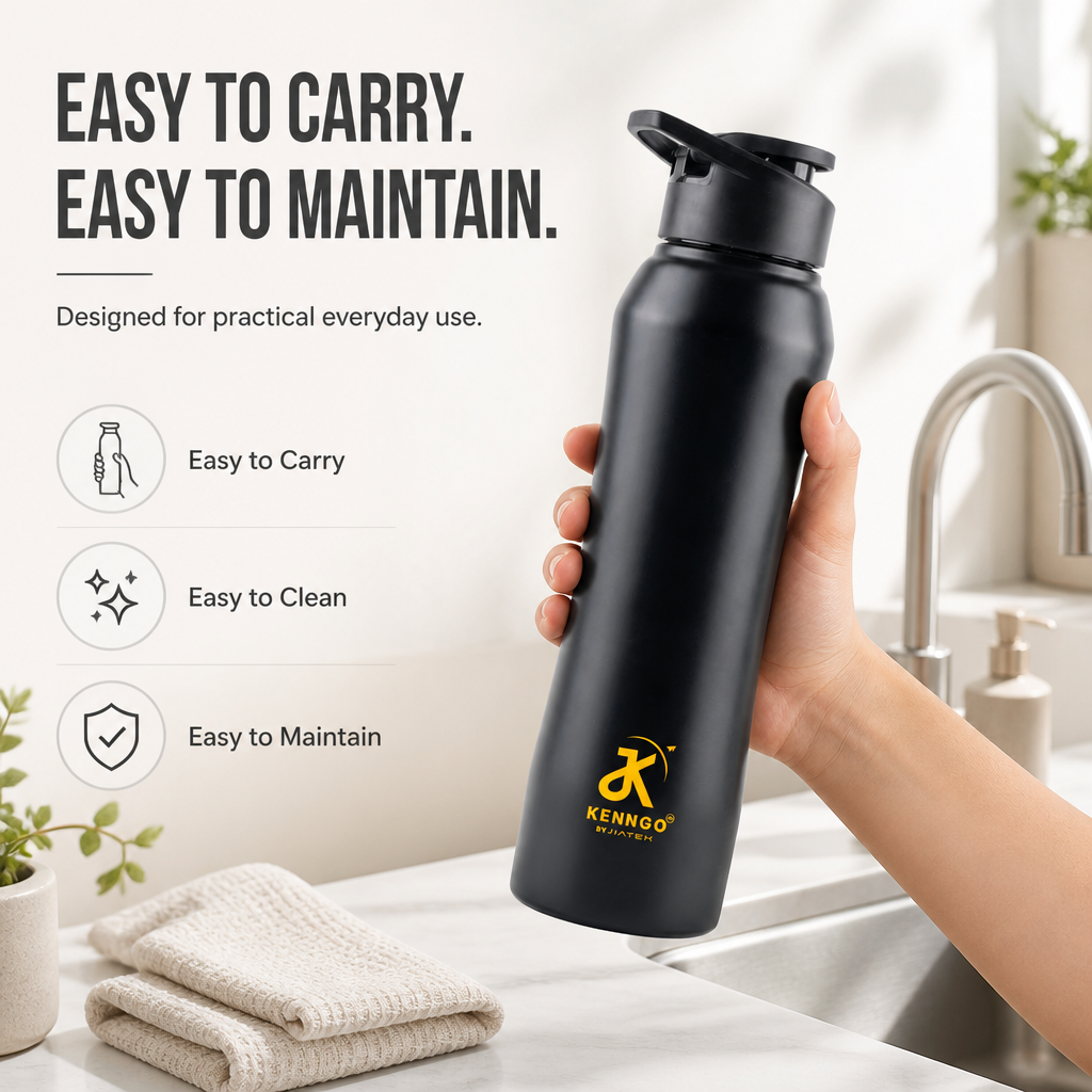 Steel Water Bottle – Black