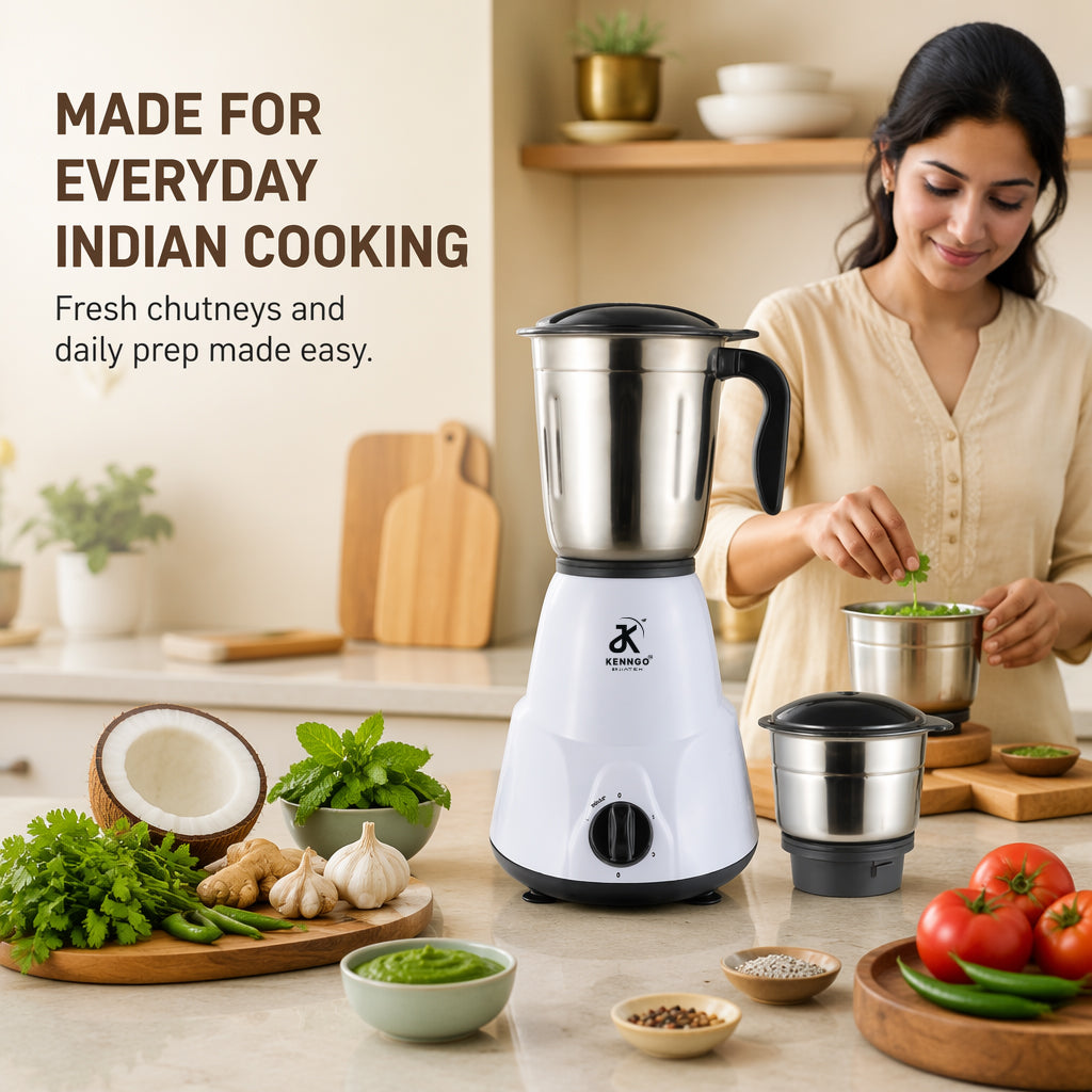 KENNGO 500W Mixer Grinder – White