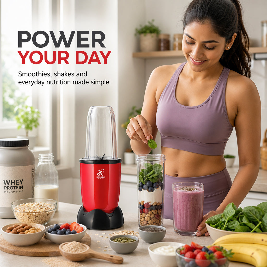 KENNGO NutraHealth 3-in-1 Blender – Maroon Red