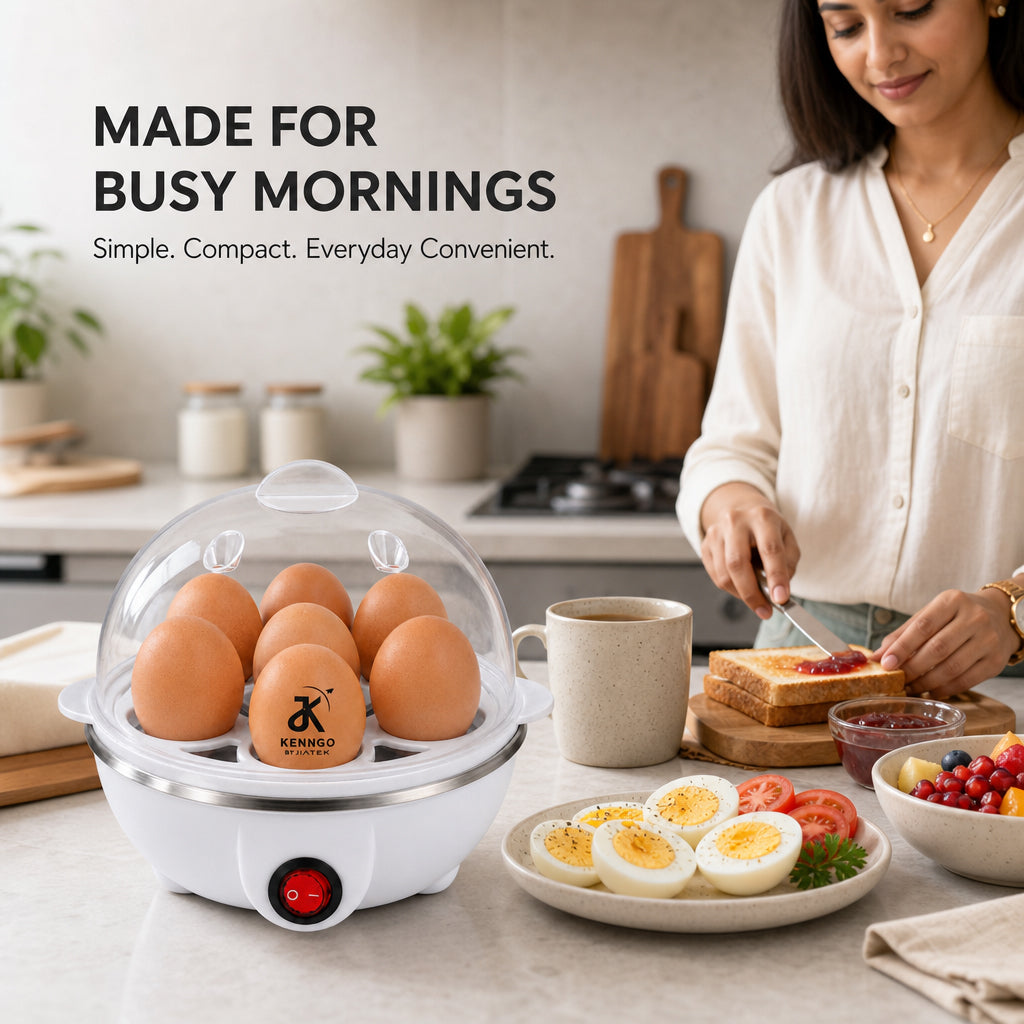 KENNGO Electric Egg Boiler for 7 Eggs – White