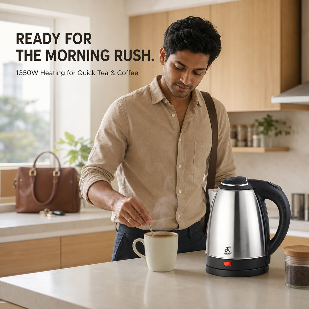 KENNGO 1.5 Litre Electric Kettle – Silver
