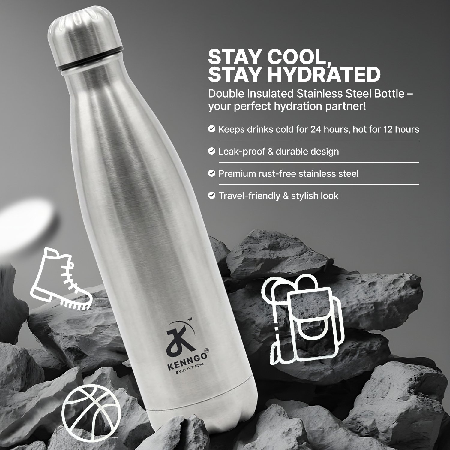 Kenngo Double Insulated Colour SS Bottle - Image 3