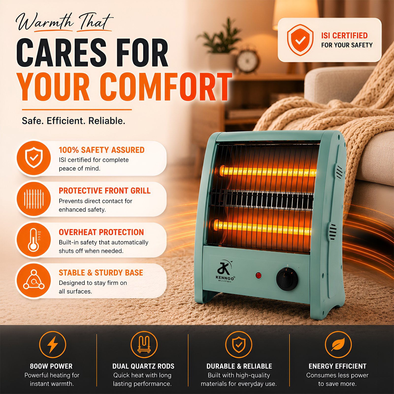 Kenngo Two Rod Quartz Heater - Image 2