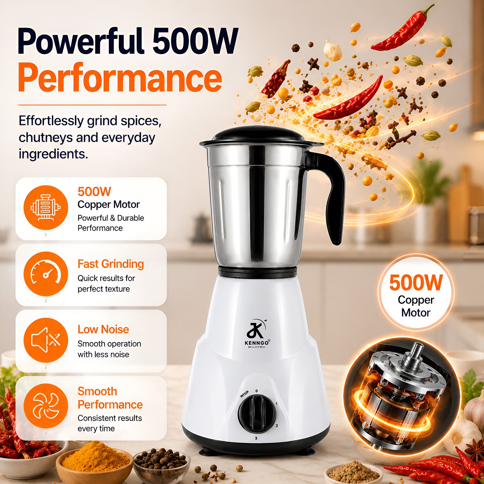 Kenngo 2-Jar Mixer Grinder - Image 3