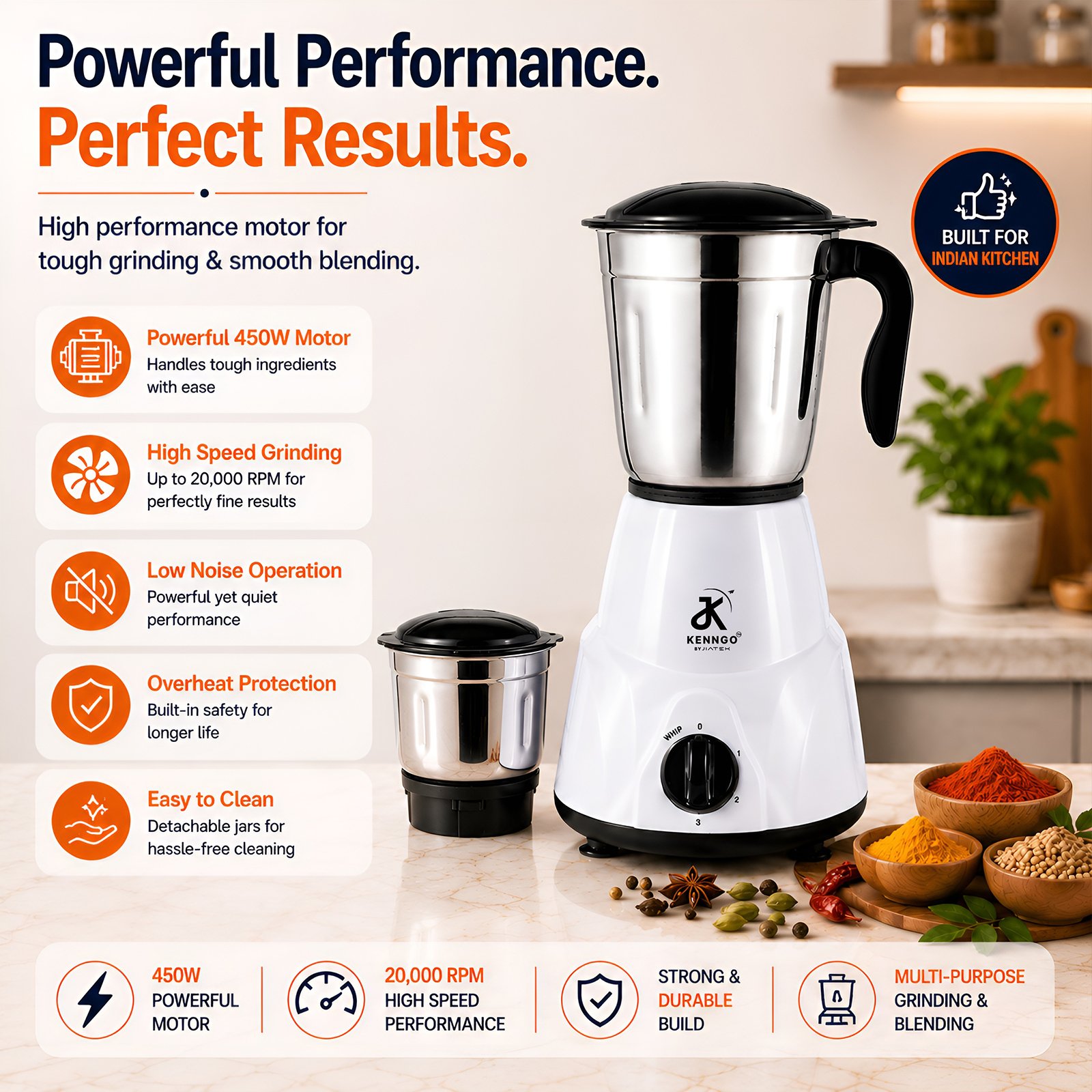 Kenngo 2-Jar Mixer Grinder - Image 5